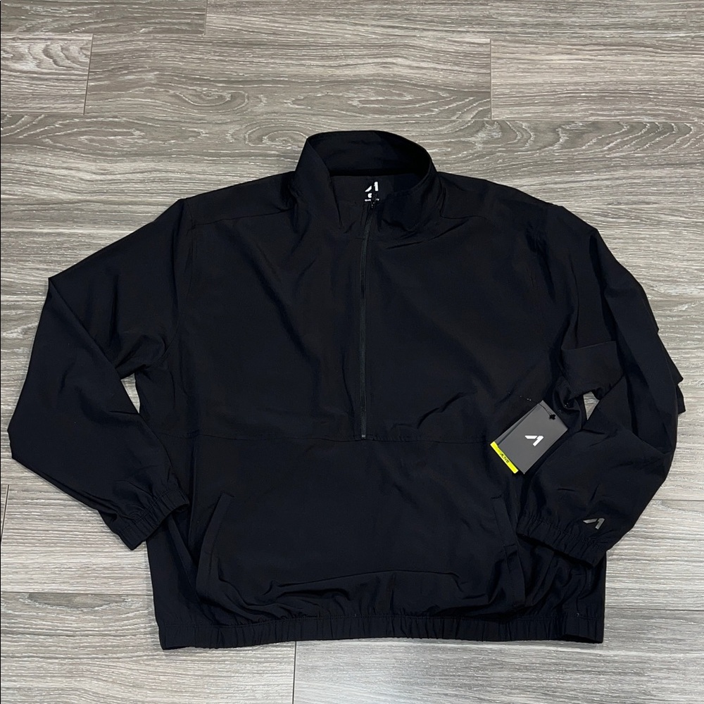 Men's Black Half-Zip Pullover Jacket By Alive